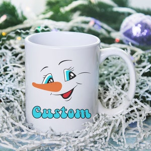 Retro Snowman Custom Mug, Custom Snowman Mug, Custom Snowman Christmas mug, Customized Snowman Mug, Xmas gift, Personalized Mug, Custom Mug
