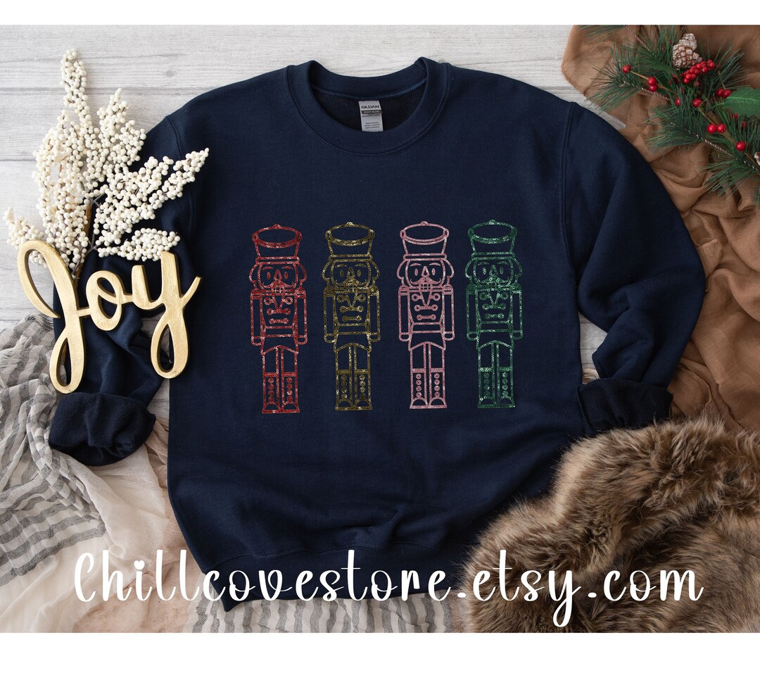 Christmas Sequin Nutcracker Sweatshirt Trendy Sequin Etsy