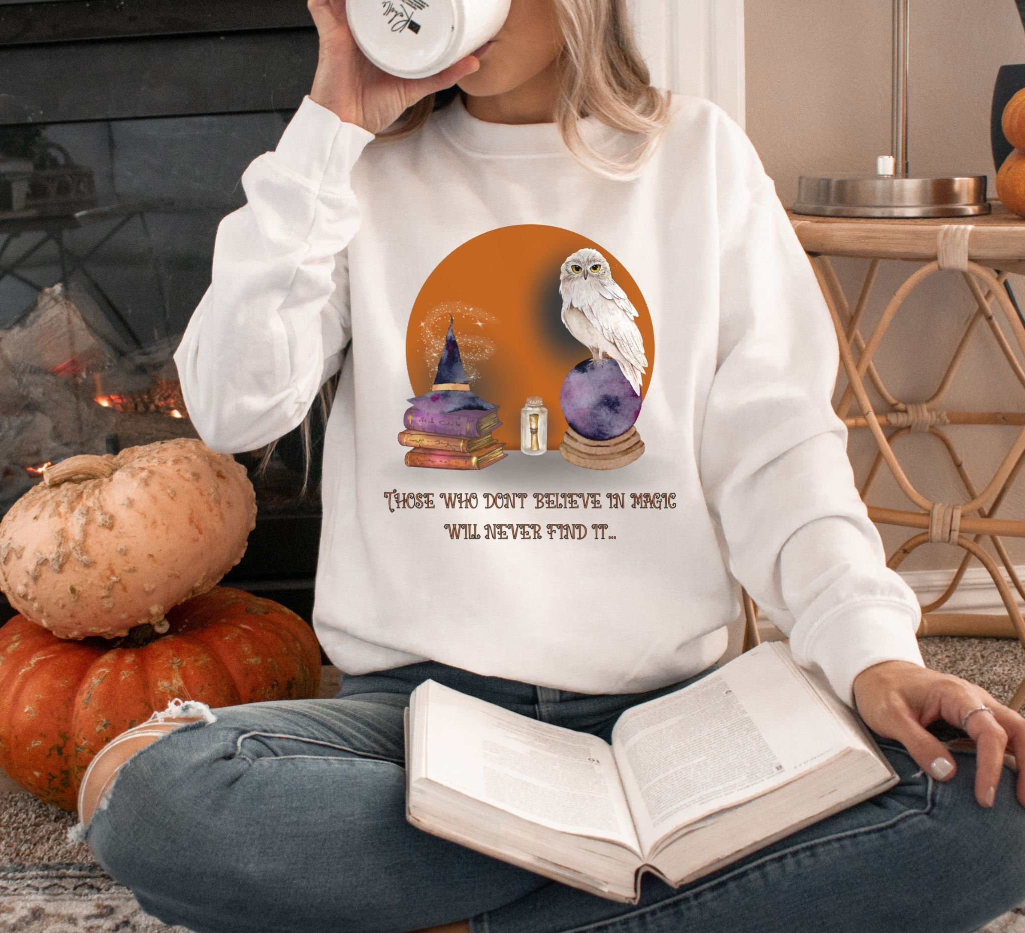 Owl Halloween Sweatshirt, Halloween Owl Sweatshirt, Witch Owl Sweatshirt, Halloween Costume Sweatshi