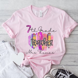 Middle School Teacher Shirt, personalized teacher tee,Back to school shirt for Teacher, 6th 7th 8th Grade Teacher Shirt, teacher gift