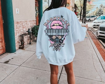 Nashville Music City Sweatshirt, Girls Trip To Nashville Shirts, Country Music Lover Shirt, Nashville Concert Shirt, Sweatshirt for Women