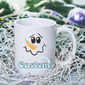 Cute Snowman Custom Mug, Custom Snowman Mug, Custom Snowman Christmas mug, Customized Snowman Mug, Xmas gift, Personalized Mug, Custom Mug