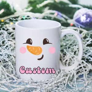 Cute Snowman Custom Mug, Custom Snowman Mug, Custom Snowman Christmas mug, Customized Snowman Mug, Xmas gift, Personalized Mug, Custom Mug