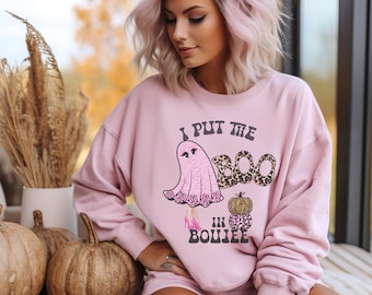 I put the boo in boujee, hallowqueen halloween shirt,cute halloween tshirt,halloween tee,cute halloween gift,halloween girl shirt,halloqueen
