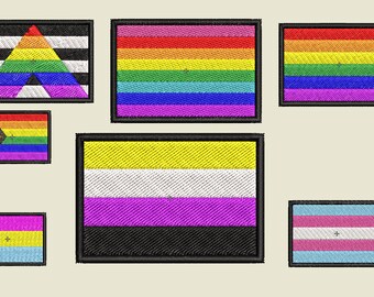 Pride Flags Flaggen Stickdateien embroidery files LGBTQ / gay flags
