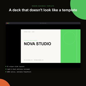 Modern Business PowerPoint Template | Editable Presentation | Light & Dark Fashion | Pitch Deck Slides