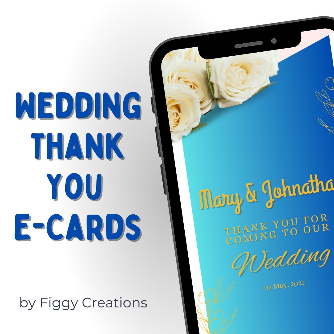 Wedding Thank You Card, Canva Ethank You Card, Electronic Thank You
