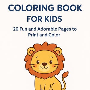 Cute Animals Coloring Book for Kids – 20 Fun Printable Pages – Digital Download – Coloring Pages for Toddlers & Preschool