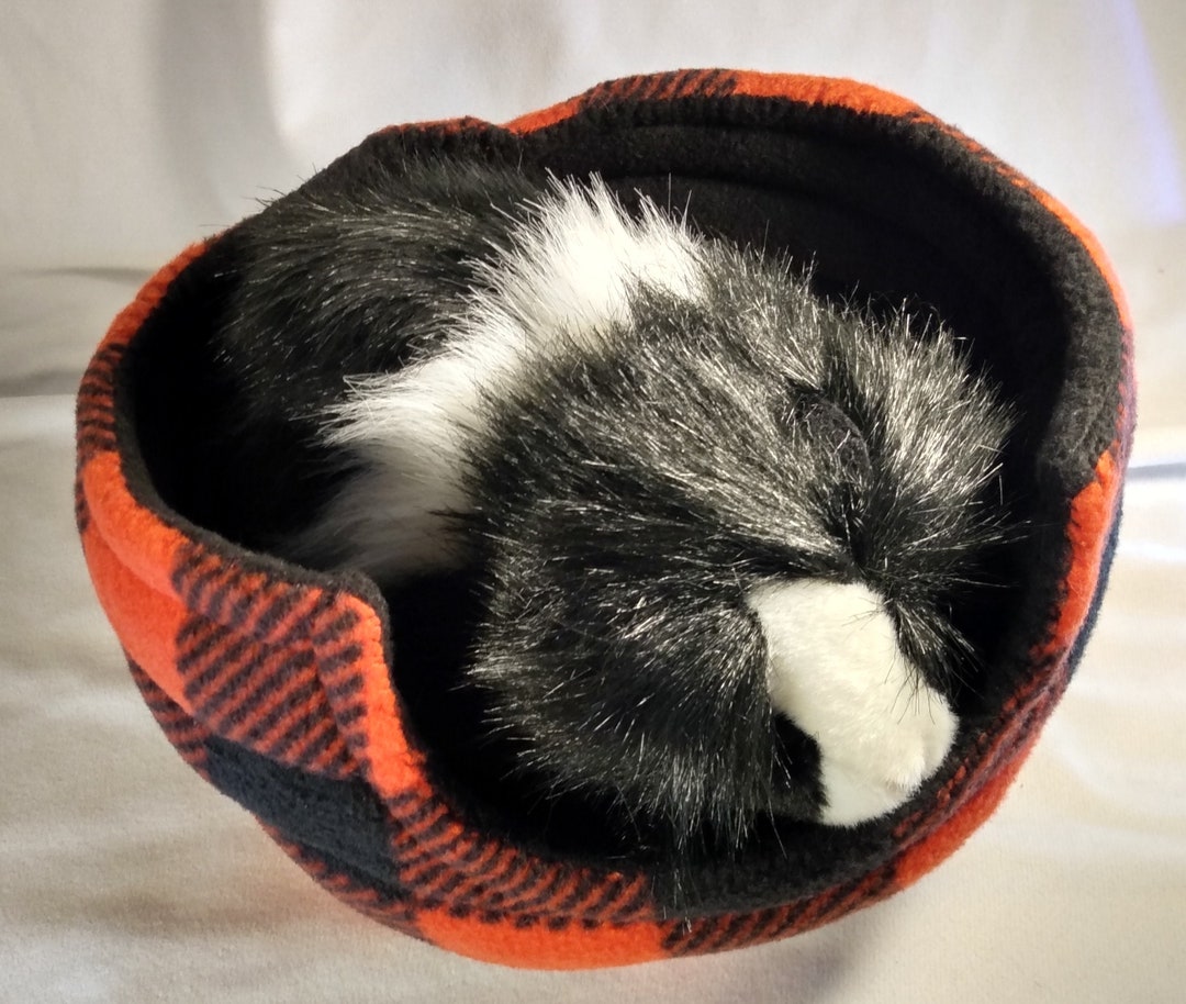 Quilted Plaid Red & Black Fleece Guinea Pig Bed Round W/ Etsy