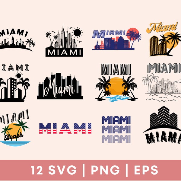 Miami Svg / miami skyline svg / svg florida / florida png / florida svg / skyline svg / svg skyline / miami beach svg / spring break svg