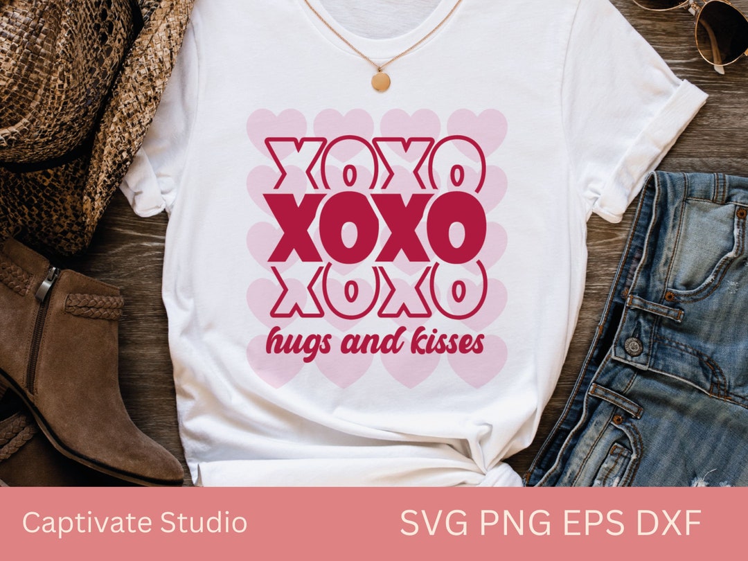 Pink XOXO Love Valentines Svg Png Eps Dxf Cricut Cut File Sublimation ...