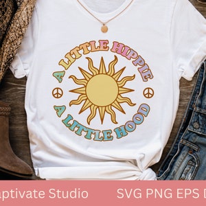 retro hippie svg png eps dxf archivo, un pequeño hippe una pequeña capucha, sublimación estética fresca y moderna, sun beach boho svg png, cricut clipart