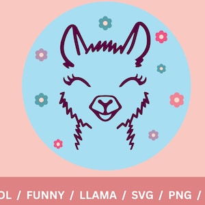 llama clip art cute llama svg llamas PNG llamas SVG Digital download Cricut Sublimation Clip art digital Art print on demand png funny llama