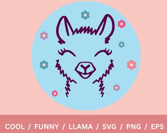 llama clip art cute llama svg llamas PNG llamas SVG Digital download Cricut Sublimation Clip art digital Art print on demand png funny llama
