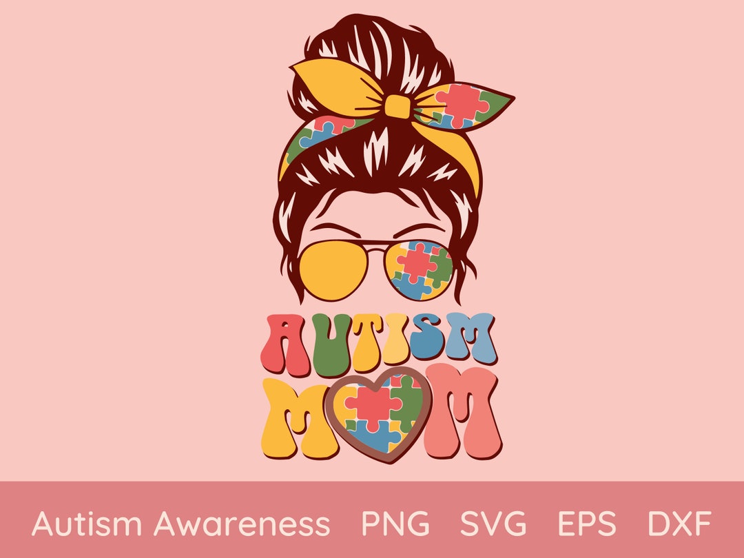 Autismo Mamá SVG PNG, Retro Autismo Concienciación Sublimación, Groovy ...