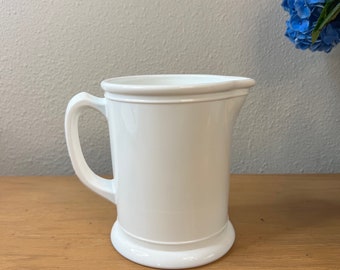 Large White Vintage Pitcher, Farmhouse Decor, Minimalist