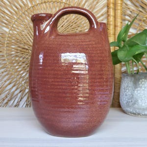 Vintage Haeger Pottery Jug, Vase, Pitcher, Brown Glazed Pottery