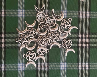 triple moon goddess earrings