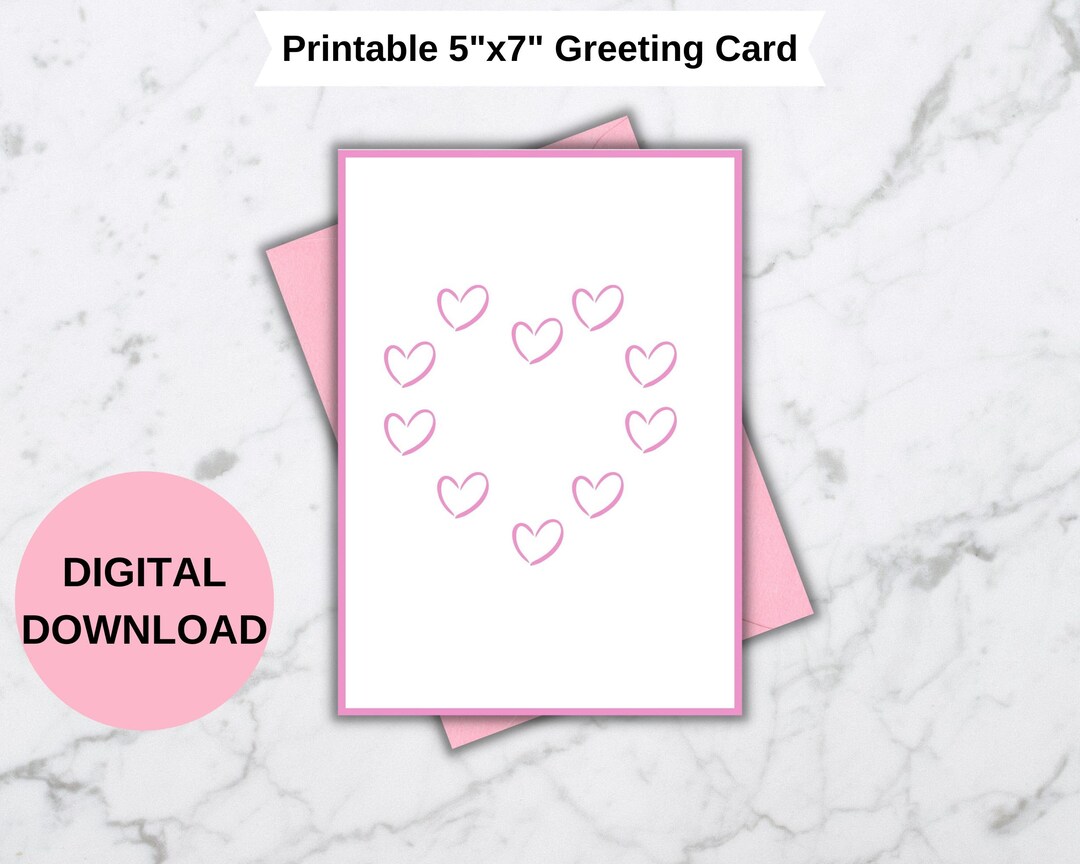 Printable Valentine's Day Card-instant Download Pdf-printable Card-for ...
