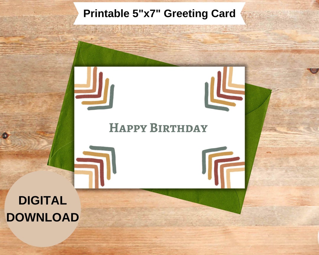 Printable Birthday Card-instant Download Pdf-printable Card - Etsy
