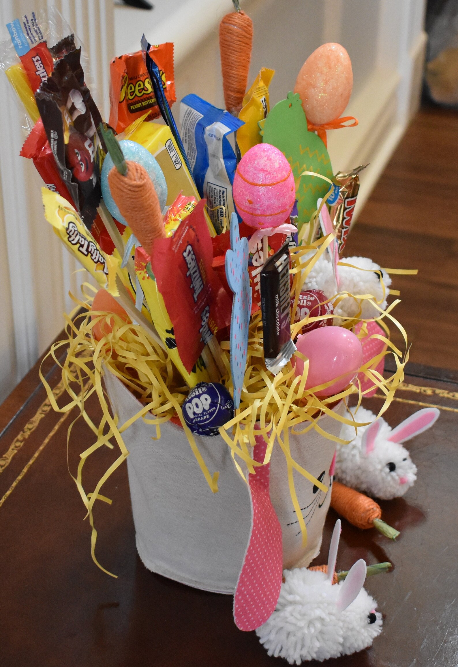 Canvas Prefilled Easter Basket Filled With Candy Easter Eggs Etsy