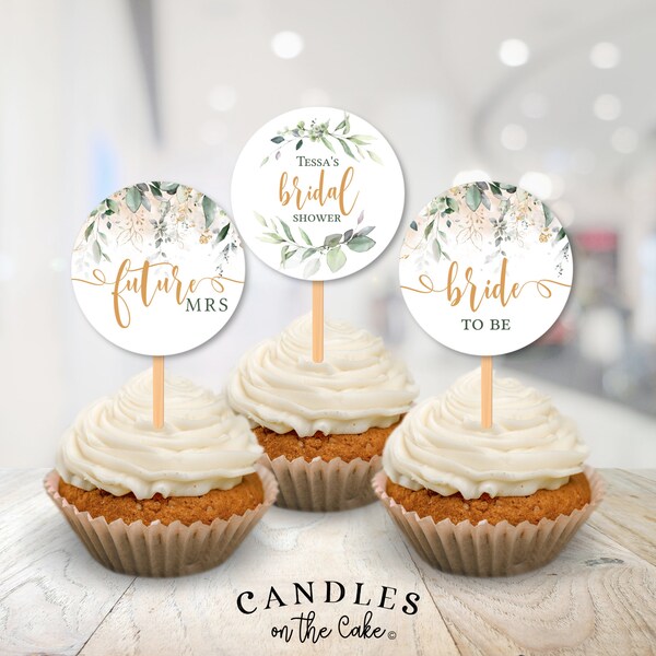Sage Green Cupcake Toppers Etsy