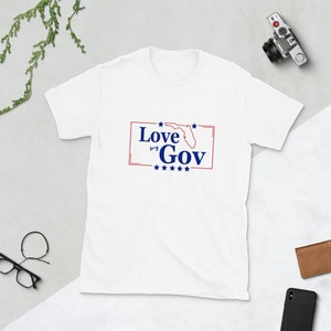 Love My Gov- Unisex White T-shirt, Support Ron DeSantis, Florida Governor, Free State of Florida