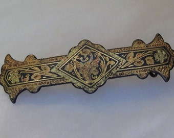 Unusual Victorian dragon bar pin / brooch