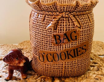 Vintage Lefton Bag 'O Cookies, Cookie Jar - 1950's