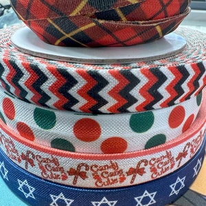 foe christmas, dot, chevron themed fold over elastic