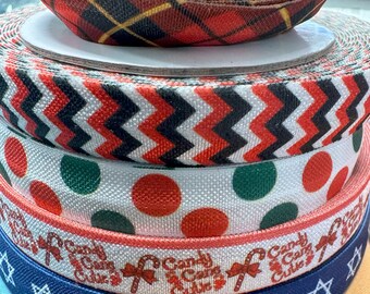 foe christmas, dot, chevron themed fold over elastic