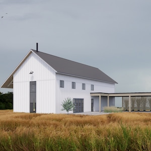 Modern farmhouse  loft - floor plans and blueprint drawings - 1800 sq ft footprint and 534 sq ft loft space