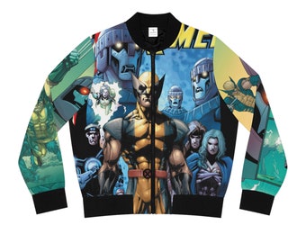 Wolverine X-Men Jacket, X Men Animated Series , Marvel Comics, Xmen 97, Xmen, Wolverine, Sentinels , 90's Comic Book Bomber Jacket Unisex
