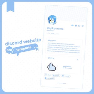 Discord Profile Carrd Website Template | Customizable | For Artists, Creators, Streamers, & Vtubers