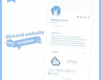 Discord Profile Carrd Website Template | Customizable | For Artists, Creators, Streamers, & Vtubers
