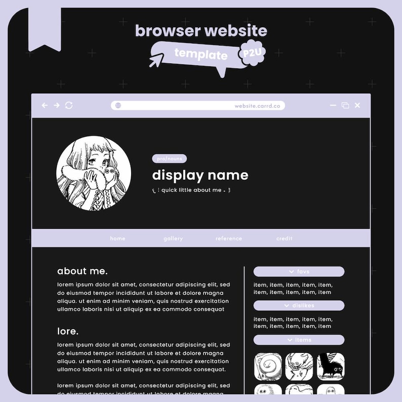 Browser Website Template | Customizable | for Artists, Creators ...