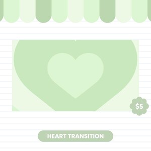 Pode incluir: Gráfico verde claro com três corações aninhados. O texto "HEART TRANSITION" está abaixo. Uma etiqueta de preço de 5 € está no canto inferior direito.
