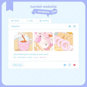 Tumblr Carrd Website Template | Customizable | For Artists, Creators, Streamers, & Vtubers