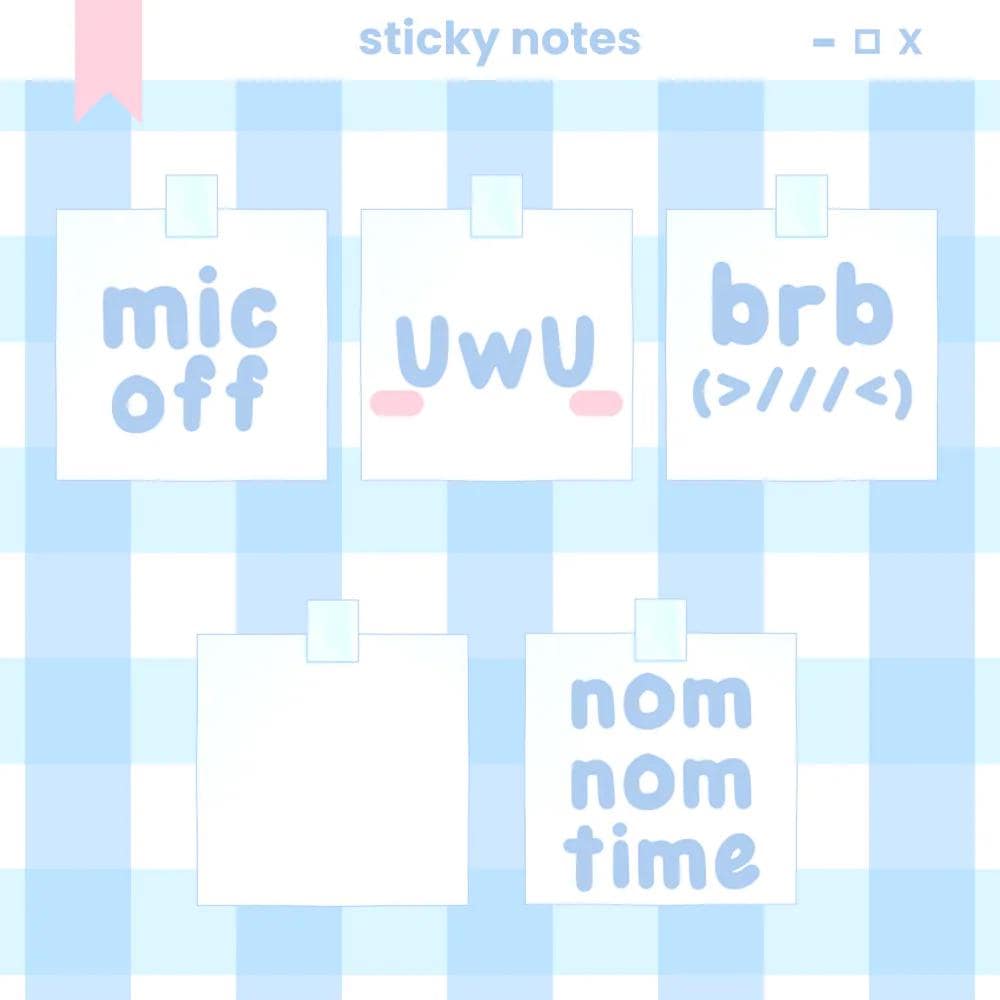 Customizable Blue Sticky Notes Overlay | Pack of 5 | for Artists ...