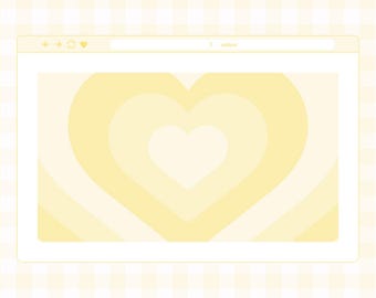 Yellow Background : Animated Heart Tunnel Looping Pattern