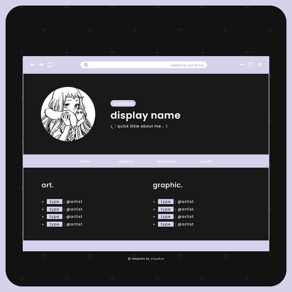Browser Website Template | Customizable | for Artists, Creators ...