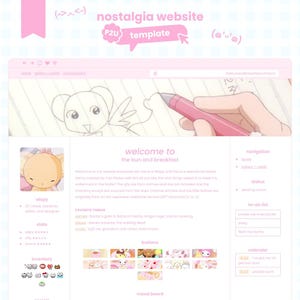 Modèle de site Web Carte nostalgique de l'an 2000 | Personnalisable | Pour les artistes, les créateurs, les streamers et les Vtubers