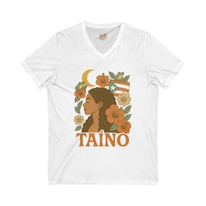 Taino V Neck Shirt Puerto Rican Heritage Womens Tee