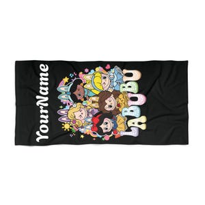 Toalla de playa Labubu personalizada, regalo personalizado para niños