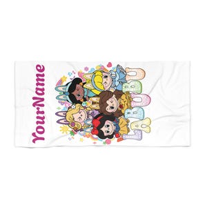 Toalla de playa Labubu personalizada, regalo personalizado para niños