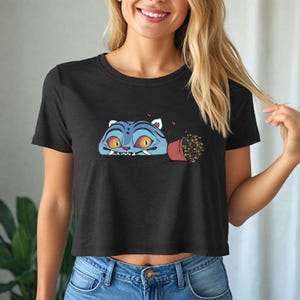 Demon Hunter Tiger Crop Top, Kpop Streetwear Crop Shirt, Anime Tiger Graphic Tee, Harajuku Aesthetic Womens Festival Crop T-Shirt