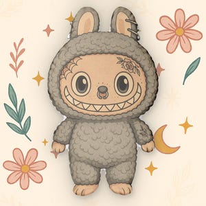 Labubu Inspired Plush Pillow Cute Kawaii Toycore Room Decor Gift