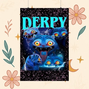 Kpop Demon Hunters Derpy Tiger Poster Funny Anime Kpop Wall Art Otaku Room Decor for Fans & Collectors