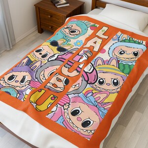 Labubu Blanket Cute Kawaii Plush Throw for Kids Fans and Collectors