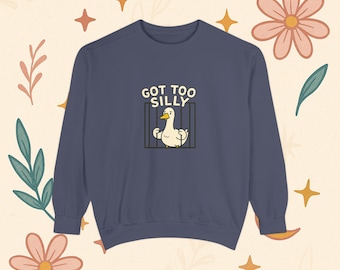 Ich habe zu doof Komfort Farben Sweatshirt Lustige Dumme Gans Rundhalsausschnitt Unisex Übergroße Gans Sweatshirt Viral Meme Ästhetik Pullover